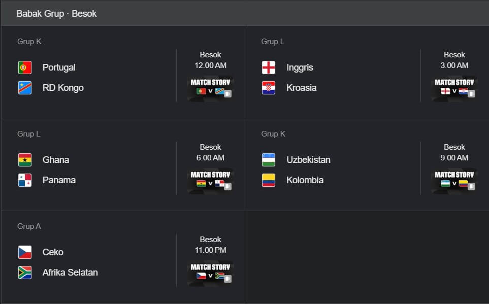 Jadwal Prediksi Pertandingan Piala Dunia 18 Juni 2026