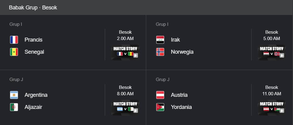 Jadwal Prediksi Pertandingan Piala Dunia 17 Juni 2026
